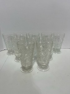 Set of 10 Vintage Hazel Atlas Big Top Peanut Butter Glasses