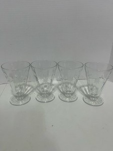Set of 4 Vintage Etched Iced Tea Goblets