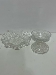 Federal Glass Pioneer Harvest Candle Bowl, Anchor Hocking Candle holder and Nut Dish
