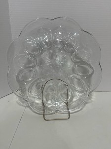 Vintage Achor Hocking Savannah Deviled Egg Plate 11