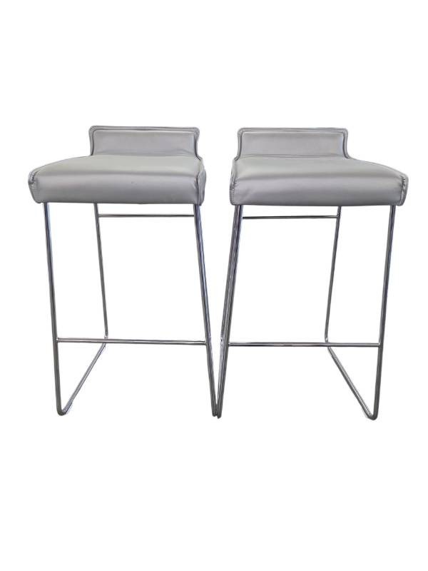 Set of Two Allermuir Tommo High Stools Silver Retail $750 Each