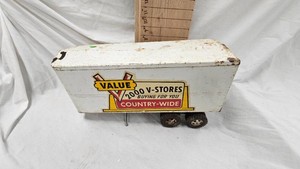 V-Stores Semi Trailer, has wear on paint but graphics are in nice condition