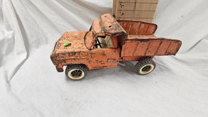 60s Orange Pressed Steel ServiceDump Truck, Nylint