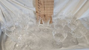 Crystal Wine & Tall Sherbet Glasses as Pictured, Beautiful