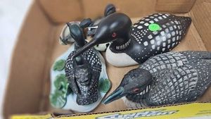 Lot of Loon Figurines with Small Duck Figurines