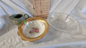 Semi Vitrious Potters Co Op Bowl, Anchor Hocking Stars  Bowl