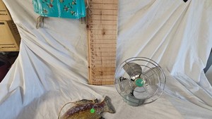 Industrial Fan, Over the DoorRod Style Lamp, Fish Pottery