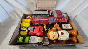 Lot of Plastic Rescue Vehicles and Monkey Toy