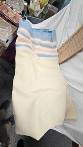 Wool Blanket with hues of Blue and Pink