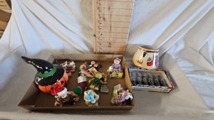 Coca Cola Miniature Bottles, Pumpkin Dish, Candle Shade, Clay Figures