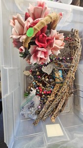 Vintage Capodimonte Style Rose Basket Porcelain, Made in Italy, Heavy