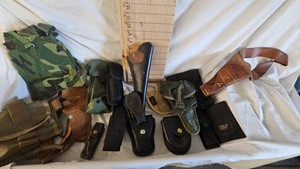 Lot of Misc Pouches and Holsters, Etc