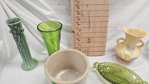 Hull Pottery Vase, Indiana Glass Vase, Crock, etc