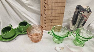 20-30s Uranium SugarCreamer, Vintage KIG 70s Pink Bowl