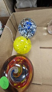 Lot of Three Glass Paperweights