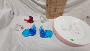 Blue Bird of  Hapiness and Cardinal of Love Art Glasspaperweights