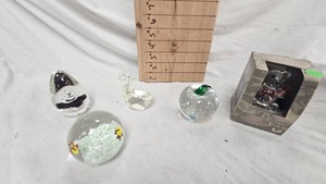Lot of Paperweights of Art Glass as pictured