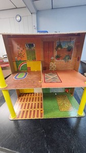 Vintage Large Doll House with dolls and accessories