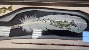 Painted Feather Artwork with Fish Theme