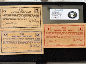 South Dakota 50th Anniversary Wooden Certificates