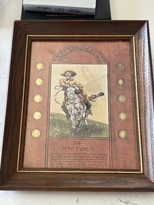 Mercury Dimes in Framed Pony Express Picture