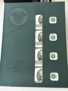Uncut Sheet 2003 A Green Seal $2 Dollar Federal Reserve Notes