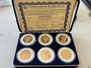 Gold Plated $5 Dollar Mint Mark Tribute Proof Collectioin