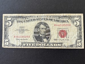 1963 Red Seal $5 Dollar Note