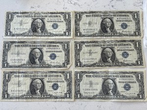 Blue Seal $1 Dollar Silver Certificates