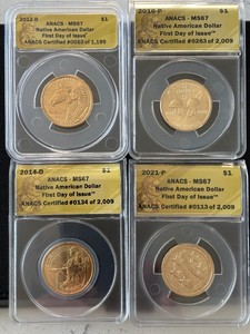ANACS Native American Dollars MS67