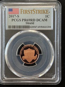 2017-S Lincoln Shield Cent Proof PCGS PR69 Deep Cameo
