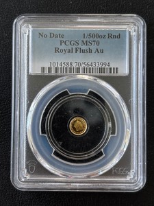 1500 Ounce .999 Fine Gold Round Royal Flush PCGS MS70