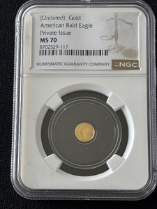 1500 Ounce .999 Fine Gold Round Eagle NGC MS70