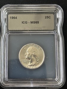 1964 Washington Quarter ICG MS65