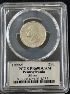1999-S Pennsylvania Silver Quarter Proof PCGS PR69 Deep Cameo