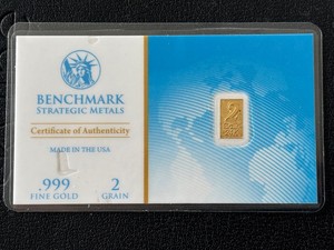 2 Grains .999 Fine Gold Bar
