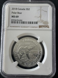 2018 Canada Silver 2 Dollar Coin .999 Fine Silver 12 Ounce NGC MS69
