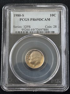 1980-S Roosevelt Dime Proof PCGS PR69 Deep Cameo