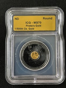 1500 Ounce .999 Fine Gold Round Pirates Gold ICG MS70