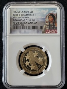2021-S Sacagawea Dollar Proof Military Service NGC PF70 Ultra Cameo