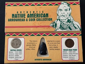 Native American Arrowhead and Coin Colletion
