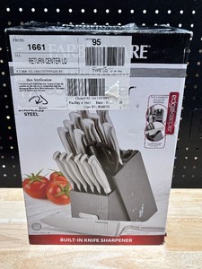 Farberware 17 Piece Knife Block Set with Built in Sharpener