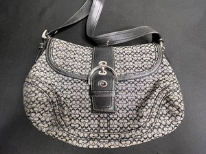 Shoulder Bag - Coach Signature Canvas Leather Trim