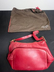 Leather Crossbody Handbag - Coach Red Leather With Dust Bag