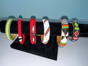 VTG Beaded Bracelets - Multicolor Seed Bead Designs (Lot of 6)