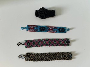 VTG Beaded Bracelets - Multicolor Seed Bead Designs (Lot of 4)