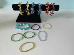VTG Costume Jewelry Mixed Lot - Glass Bead Earrings & Bracelets