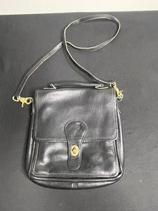 Leather Crossbody Bag - Vintage Coach Black Leather Shoulder Purse