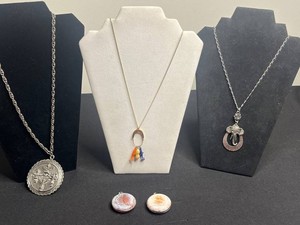 VTG Costume Jewelry Mixed Lot - Inc 3 Pendant Necklaces w Elephant & Mr Peanut Figures