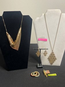 Vintage Costume Jewelry Mixed Lot - Sarah Cov Necklace w Matching Earrings, Rafaelian Brooch